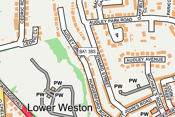 BA1 3BS map - OS OpenMap – Local (Ordnance Survey)