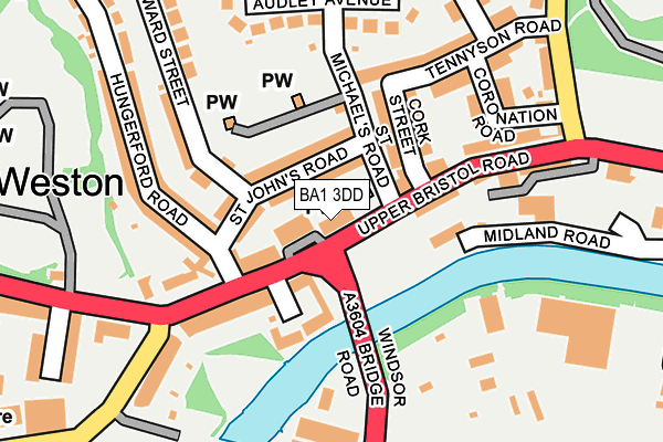 BA1 3DD map - OS OpenMap – Local (Ordnance Survey)