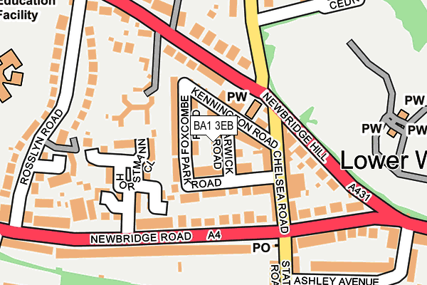 BA1 3EB map - OS OpenMap – Local (Ordnance Survey)