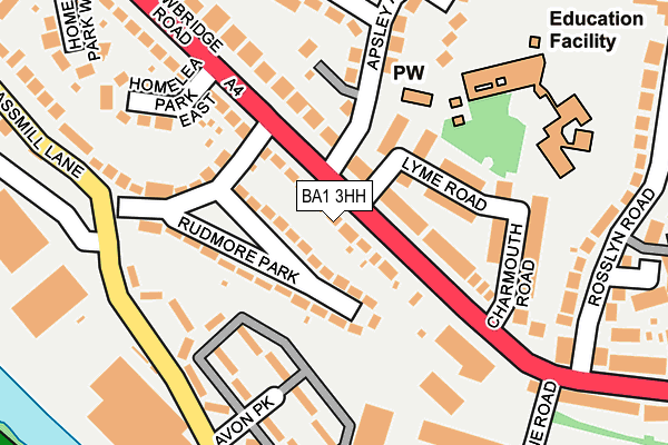 BA1 3HH map - OS OpenMap – Local (Ordnance Survey)