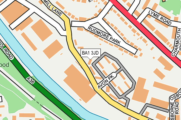 BA1 3JD map - OS OpenMap – Local (Ordnance Survey)