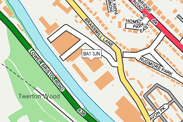 BA1 3JN map - OS OpenMap – Local (Ordnance Survey)