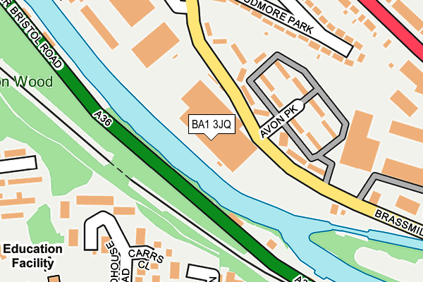 BA1 3JQ map - OS OpenMap – Local (Ordnance Survey)