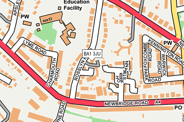 BA1 3JU map - OS OpenMap – Local (Ordnance Survey)