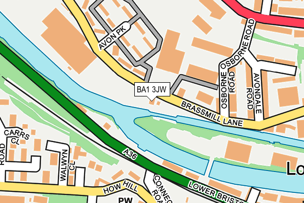 BA1 3JW map - OS OpenMap – Local (Ordnance Survey)