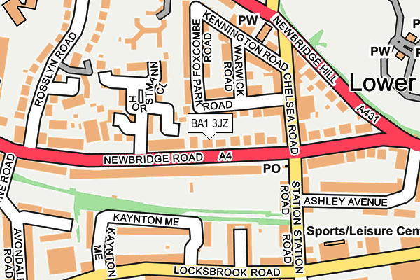 BA1 3JZ map - OS OpenMap – Local (Ordnance Survey)