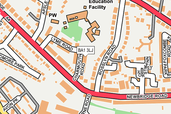 BA1 3LJ map - OS OpenMap – Local (Ordnance Survey)