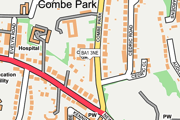 BA1 3NE map - OS OpenMap – Local (Ordnance Survey)