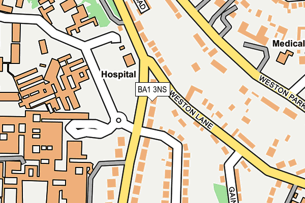 BA1 3NS map - OS OpenMap – Local (Ordnance Survey)