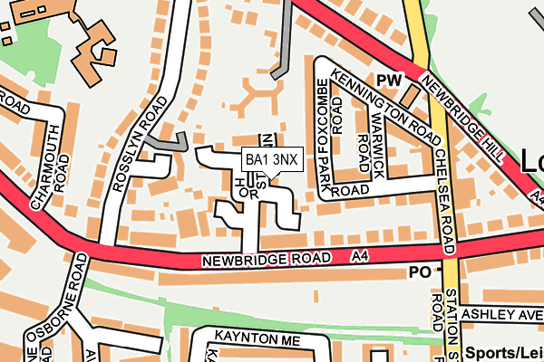 BA1 3NX map - OS OpenMap – Local (Ordnance Survey)