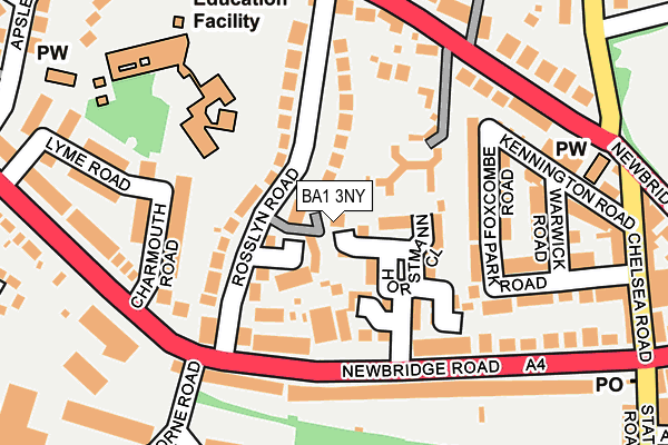 BA1 3NY map - OS OpenMap – Local (Ordnance Survey)