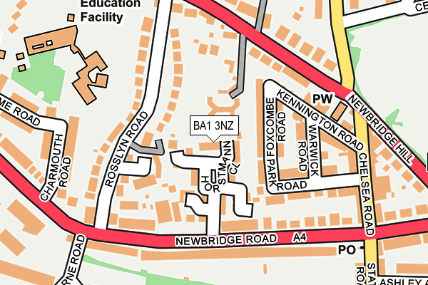 BA1 3NZ map - OS OpenMap – Local (Ordnance Survey)