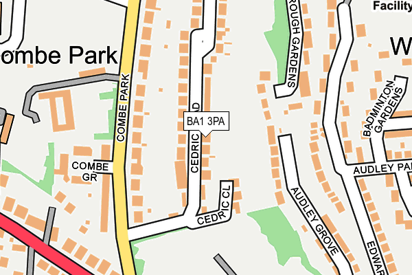 BA1 3PA map - OS OpenMap – Local (Ordnance Survey)