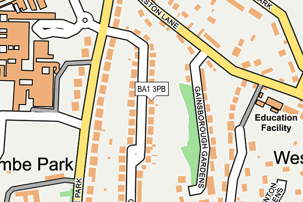 BA1 3PB map - OS OpenMap – Local (Ordnance Survey)