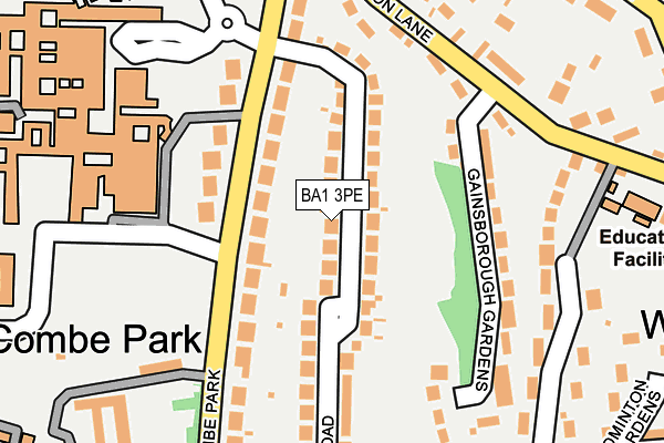 BA1 3PE map - OS OpenMap – Local (Ordnance Survey)