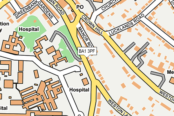 BA1 3PF map - OS OpenMap – Local (Ordnance Survey)