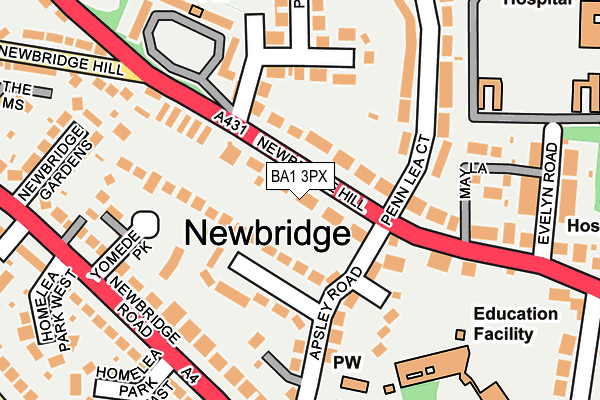 BA1 3PX map - OS OpenMap – Local (Ordnance Survey)