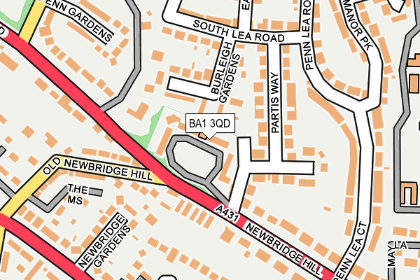 BA1 3QD map - OS OpenMap – Local (Ordnance Survey)