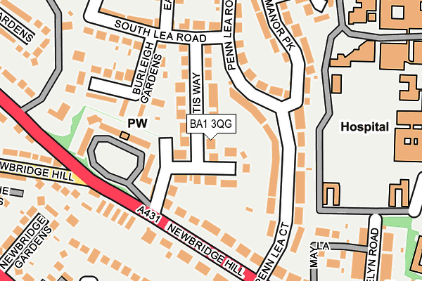 BA1 3QG map - OS OpenMap – Local (Ordnance Survey)