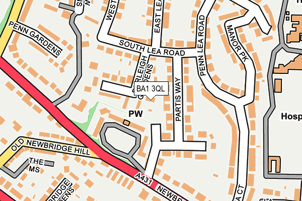 BA1 3QL map - OS OpenMap – Local (Ordnance Survey)