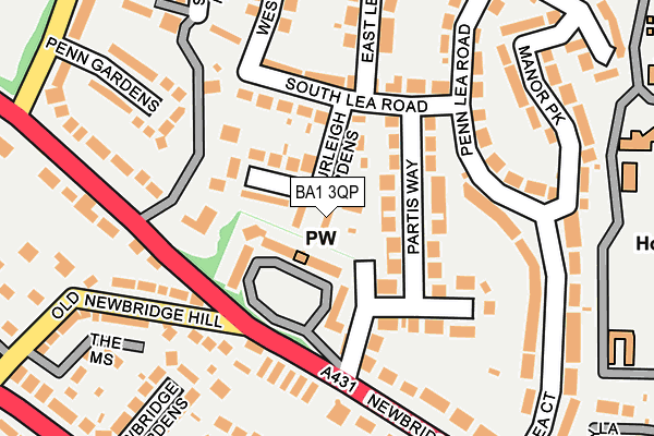 BA1 3QP map - OS OpenMap – Local (Ordnance Survey)