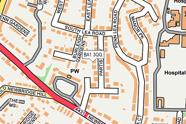 BA1 3QQ map - OS OpenMap – Local (Ordnance Survey)