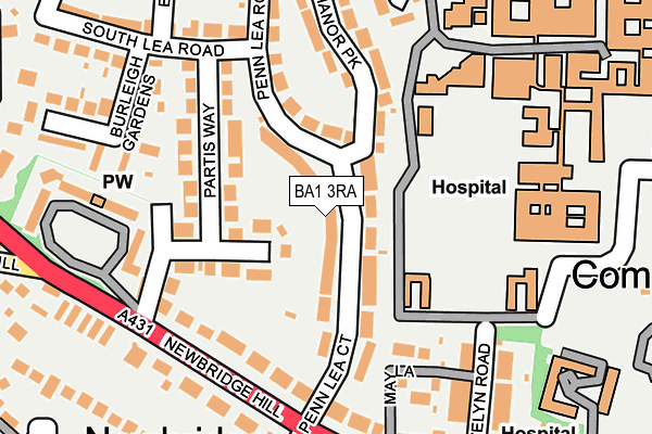 BA1 3RA map - OS OpenMap – Local (Ordnance Survey)