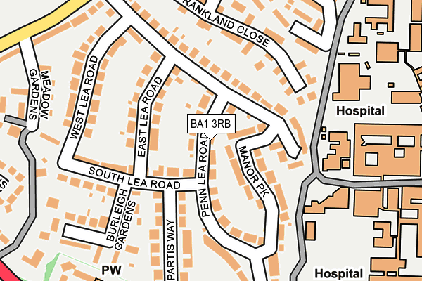 BA1 3RB map - OS OpenMap – Local (Ordnance Survey)