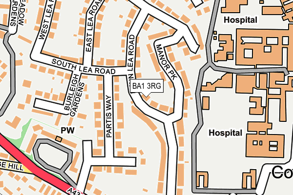 BA1 3RG map - OS OpenMap – Local (Ordnance Survey)