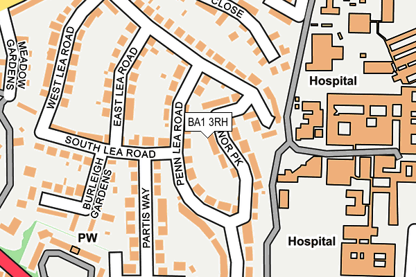 BA1 3RH map - OS OpenMap – Local (Ordnance Survey)