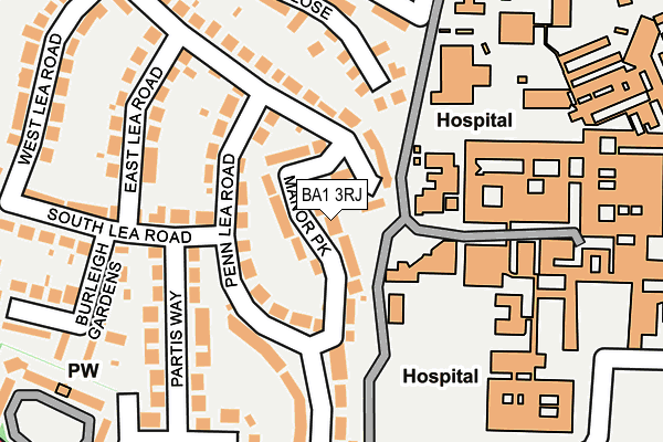 BA1 3RJ map - OS OpenMap – Local (Ordnance Survey)
