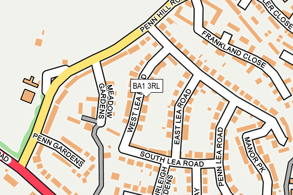 BA1 3RL map - OS OpenMap – Local (Ordnance Survey)