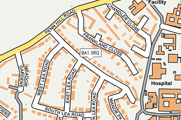 BA1 3RQ map - OS OpenMap – Local (Ordnance Survey)