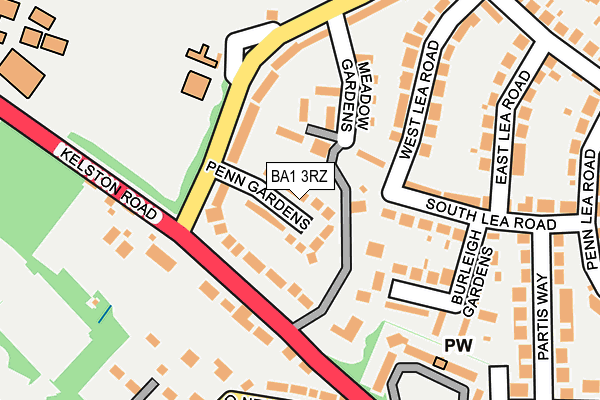 BA1 3RZ map - OS OpenMap – Local (Ordnance Survey)