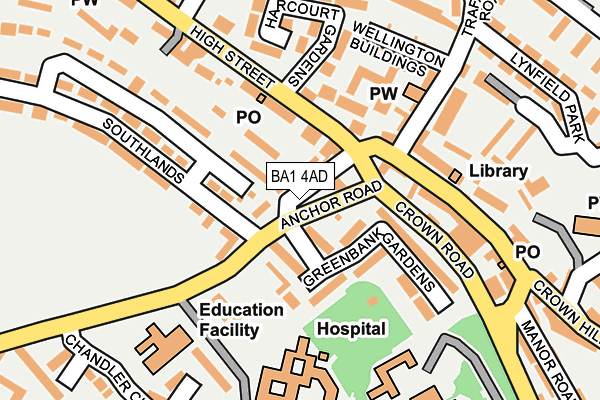 BA1 4AD map - OS OpenMap – Local (Ordnance Survey)