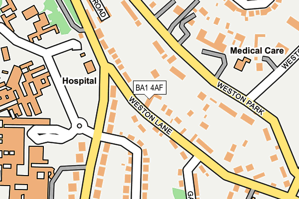 BA1 4AF map - OS OpenMap – Local (Ordnance Survey)