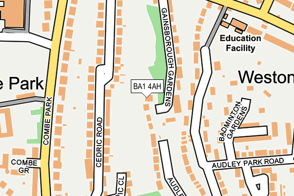 BA1 4AH map - OS OpenMap – Local (Ordnance Survey)