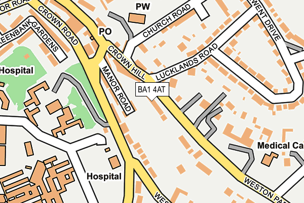 BA1 4AT map - OS OpenMap – Local (Ordnance Survey)