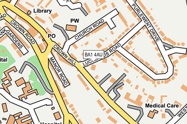 BA1 4AU map - OS OpenMap – Local (Ordnance Survey)