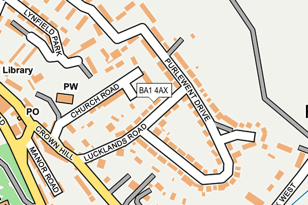 BA1 4AX map - OS OpenMap – Local (Ordnance Survey)