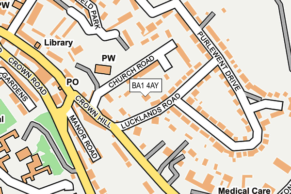 BA1 4AY map - OS OpenMap – Local (Ordnance Survey)