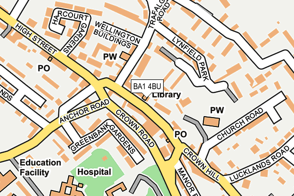 BA1 4BU map - OS OpenMap – Local (Ordnance Survey)