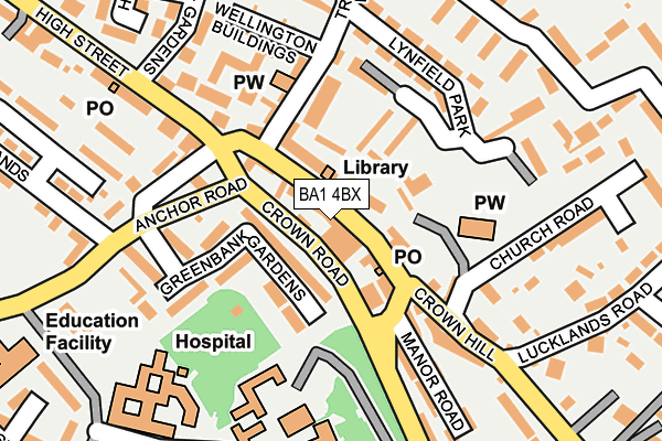 BA1 4BX map - OS OpenMap – Local (Ordnance Survey)