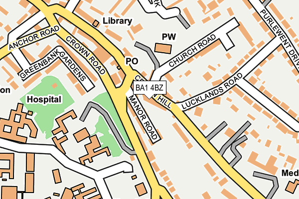BA1 4BZ map - OS OpenMap – Local (Ordnance Survey)