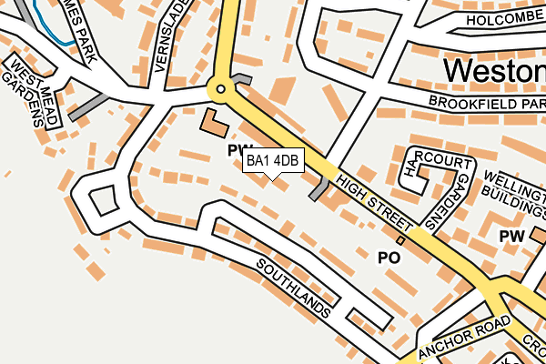 BA1 4DB map - OS OpenMap – Local (Ordnance Survey)