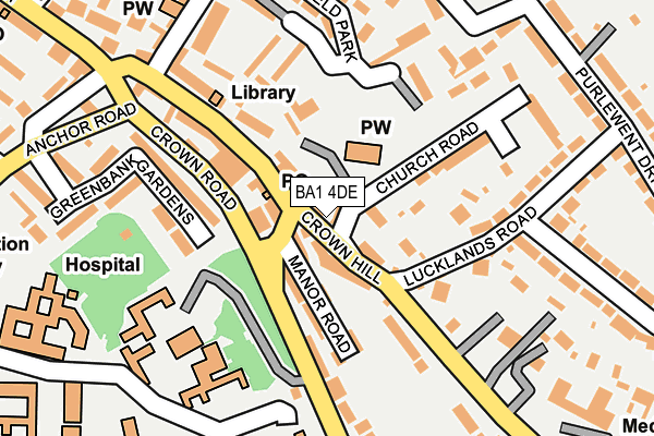 BA1 4DE map - OS OpenMap – Local (Ordnance Survey)