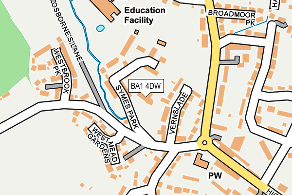 BA1 4DW map - OS OpenMap – Local (Ordnance Survey)