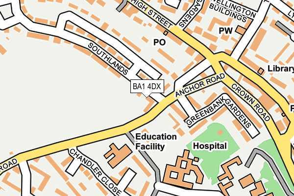 BA1 4DX map - OS OpenMap – Local (Ordnance Survey)