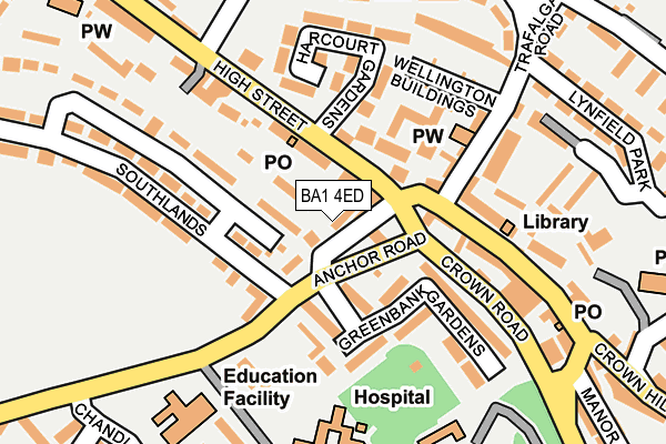 BA1 4ED map - OS OpenMap – Local (Ordnance Survey)