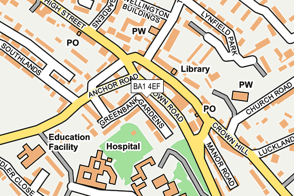 BA1 4EF map - OS OpenMap – Local (Ordnance Survey)
